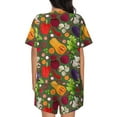 thumbnail image 3 of Kdxio Begetable Print Pajamas Sets for Women Short-Sleeved Pjs with Lounge Shorts Two Piece Sleepwear S-4XL, 3 of 8
