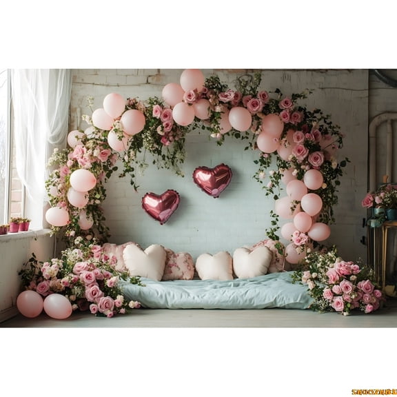 tic Red Rose Flower Backdrop Photography Couples Wedding Ceremony Valtine's Day Bridal Shower Portrait Photo Background