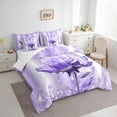 thumbnail image 3 of Castle Fairy Rose Crystal 7-Piece Twin Bedding Sets,Purple Sequin Bedding Comforter Set,Chic Flower Breathable Sheet Sets,Lightweight Sparkling Room Decor, 3 of 8