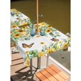 thumbnail image 2 of Square Outdoor Tablecloth with Umbrella Hole Spring Sunflowers Outside Table Cloth Waterproof Patio Table Cover Eucalyptus Leaves Flowers Butterfly Zipper Tablecloths for Picnic Camping 54x54 Inch, 2 of 8