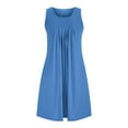 thumbnail image 7 of successthop Sexy Nightgowns for Women with Pockets Sleeveless Round Neck Chemise Sleepwear Pleated Front Night Sleep Dress Nightshirt Tunic Tank Dress Lounge Ruched Pajama Dress Sleep Shirts, 7 of 7