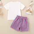 thumbnail image 4 of Gubotare Girls Clothes Outfits Kids Toddler Baby Girls Spring Summer Print Short Sleeve Shorts Outfits Clothes (White,Size 18-24 Months), 4 of 6