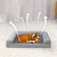 thumbnail image 4 of Cojín cuadrado para perrera para mascotas para todo tipo de clima | Cama de espuma suave para perros y gatos | Tapete gris oscuro de 40 x 50 x 11 cm | Sofá lavable a máquina para perros grandes, 4 of 7
