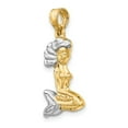 thumbnail image 5 of FB Jewels 14K Yellow Gold& Rhodium 3-D Mermaid Pendant, 5 of 5