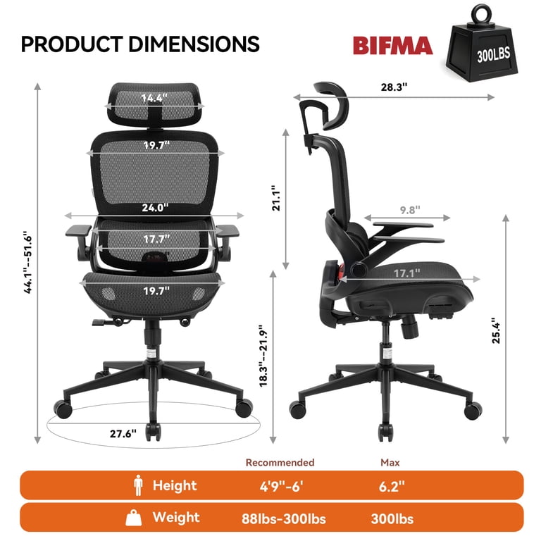 Sihoo B100 Ergonomic Office Chair, High Back Mesh Black photo 2
