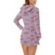 thumbnail image 5 of Mono cálido con capucha y orejas para mujer, estampado de manga larga, pantalones cortos, mono corto con cremallera, bolsillo, ropa de dormir, ropa de casa, tops de poliéster para mujer, 5 of 5