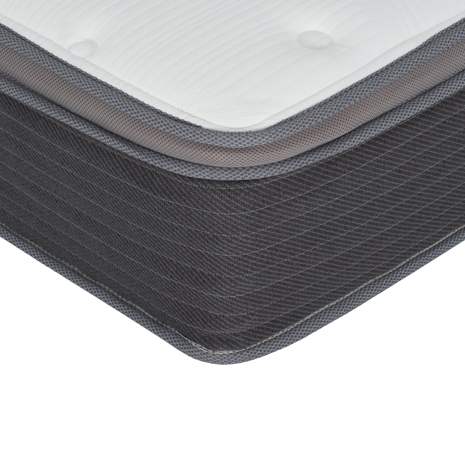 Miekor Furniture 12 in. Cal King Size Pocket Spring Hybrid Mattress Bed in a Box, Plush Euro Top Gel Memory Foam Mattress, White/Gray MK3701