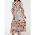 thumbnail image 6 of Printed Long Sleeve Maxi Dress with Belt, 6 of 6