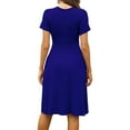 thumbnail image 2 of Women's Summer Sundress Casual Short Sleeve V-Neck Short Party Dress with Pockets, 2 of 5