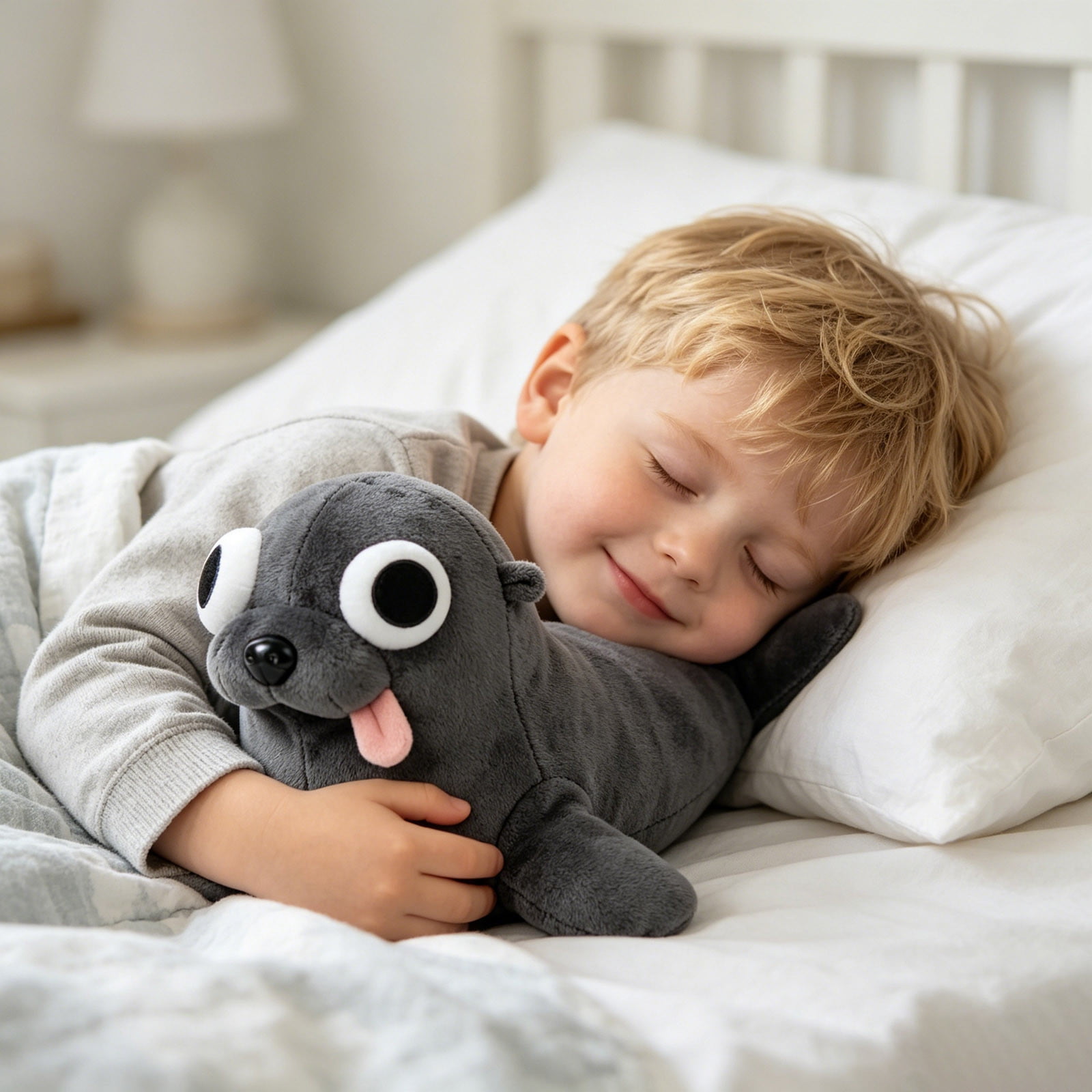 Seal Plush Toy Soft Cuddly Stuffed Animal with Tongue Out Funny Marine Sea Lion Companion Plushie for Bedroom and Sofa