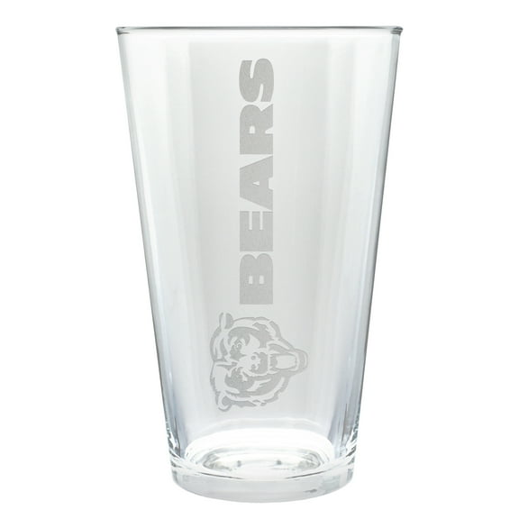 Chicago Bears Etched 16oz. Vertical Rally Cry Pint Glass