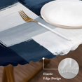 thumbnail image 6 of Round Tablecloth Abstract Vintage Elastic Edge Fitted Art Oil Painting Pigment Plastic Table Cover,Waterproof Oil Proof for Dinner,Outdoor, Picnic, 55"- 60" DIA Tables Navy Blue, 6 of 8