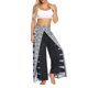 thumbnail image 3 of VISgogo Pantalones de pierna ancha de verano para mujer, pantalones sueltos sueltos de tiro medio con estampado bohemio con divisiones para yoga, playa, vacaciones VISgogo  moda, 3 of 9