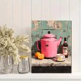 thumbnail image 2 of Pink Teapot Canvas Print, Tea Art Painting, Cozy Kitchen Dining Farmhouse Style Wall Decor, 2 of 8