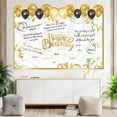 thumbnail image 4 of Pebbuoy Birthday Name Book Black Golden Themed Letter Print Happy Birthday Guest Book Birthday Decoration Party Supplies, 4 of 7