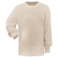 thumbnail image 4 of DHFJKG Fashion Knit Sweaters For Women Long Sleeve Crewneck Pullover Soft Comfortable Fall Casual Solid Color Loose Fit Sweater Stylish Tops, 4 of 4