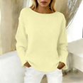 thumbnail image 2 of JIAYUE Women's Sweater Long Sleeve Effortless Everyday Knit Pullover Solid Color Lightweight Round Neck Casual Wear Female Classic Tops, 2 of 4