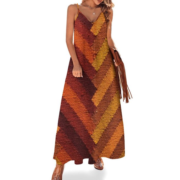 Nuevo vestido sin mangas Chevron de otoño vestidos de verano para mujer 2024 vestido de noche para mujer