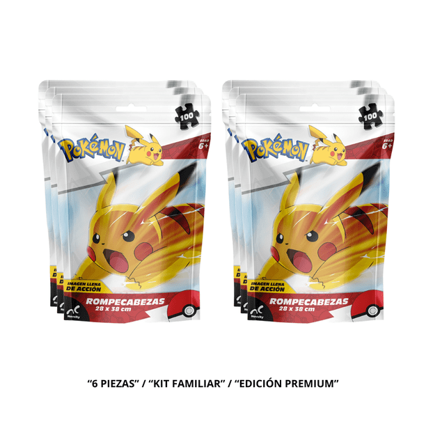 Rompecabezas Pokémon Pack 6 Piezas 100 Piezas c/u Infantil Novelty