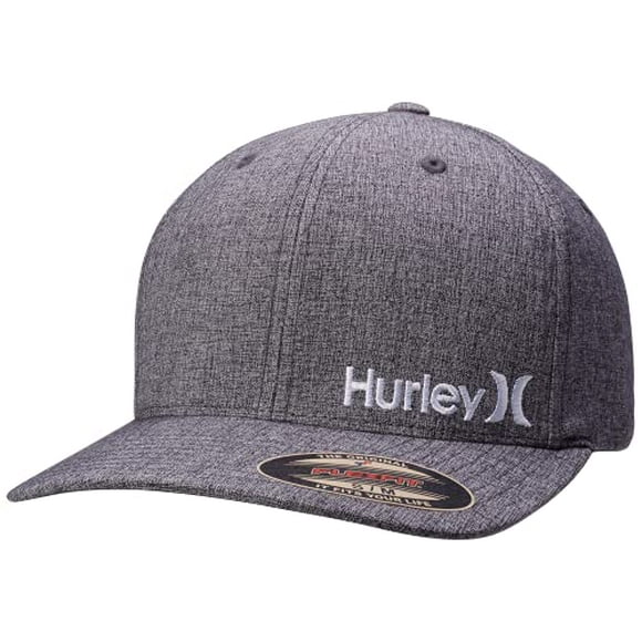Hurley Men's Baseball Cap - Corp Stretch Fitted Hat, Size Small-Medium, Light Grey