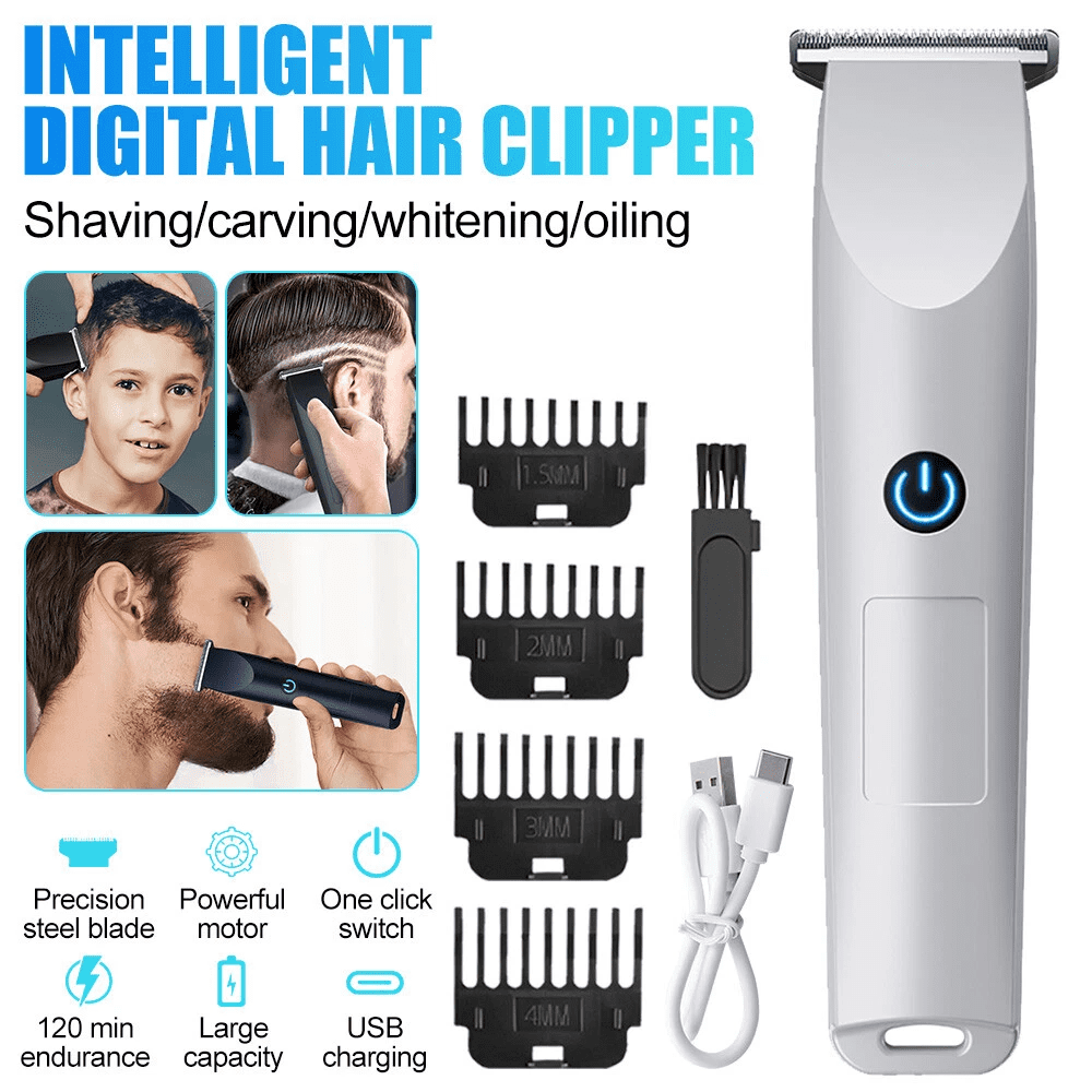 Men Pro Electric Hair Clippers Beard Trimmer Cutting Barber Shaving Machine, White