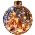 thumbnail image 2 of Clear Acrylic Christmas Snow Globe Ornament, 2D House Scene Ball Pendant for Holiday Tree Decor., 2 of 7