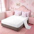 thumbnail image 3 of Erosebridal Pink Bowknot 7-Piece Bedding Comforter Set For Girls,3D Cartoon Bow Print King Bedding Sets For Kids,Reversible, 3 of 7