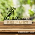 thumbnail image 3 of Craftnamesign Custom Wooden Makeup Artist Desk Name Plate, Makeup Cosmetology Metal Nameplate, 3 of 5
