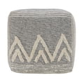 thumbnail image 3 of LR Home Miriam Square Gray/Ivory Shag Mountains Indoor Medium Pouf Ottoman, 16" H x 16" W, 3 of 8