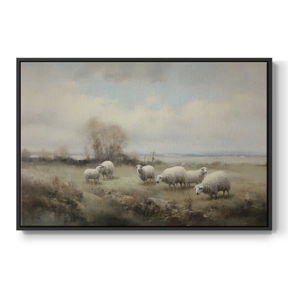 Vintage Landscape-CCLX By Wexford Home Framed in Black Wood Gallery Wrapped Canvas 17 in. x 25 in.