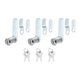 thumbnail image 1 of Cerraduras de Gabinete de 1-3/8 pulgadas con Llaves, Cilindro de Cerradura de Cam de Aleación de Zinc, Juego de Cerraduras de RV, Diferente, Plata, Paquete de 3, 1 of 7