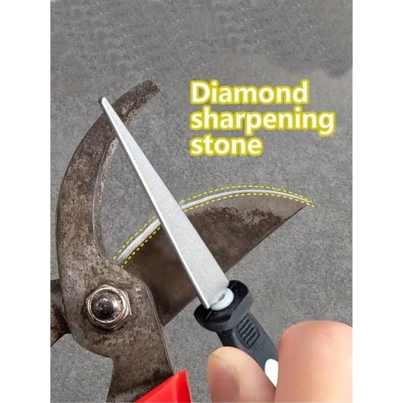 Premium Diamond Coated Sharpening File For Scissors Knives And Garden Tools Dual Sided Flat And Curved Design For Efficient Sharpening Durable Metal Construction Fo