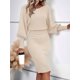 thumbnail image 5 of Suéter de Larga con Cuello Alto y Farol para Mujer, Estilo Formal, Ajustado, Ajustado, Estilo Lápiz, Midi, para Vestir Albaricoque XL, 5 of 7