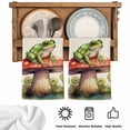thumbnail image 5 of Mushroom Frogs Kitchen Towels Set of 3, Spring Floral Green Botanical Rustic Absorbent Dish Towels for Kitchen, Microfiber Hand Towel, Quick Drying Tea Towel for Cleaning Decorative Dishcloths, 5 of 7