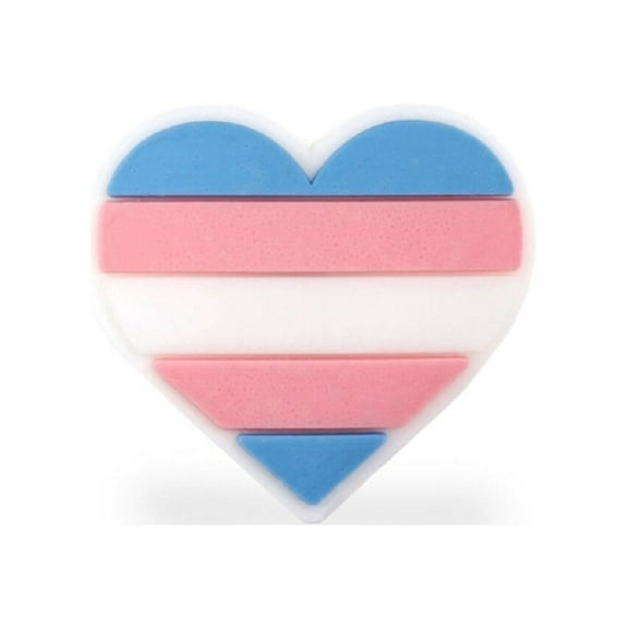 The Awareness Company Silicone Transgender Flag Heart Button Pin