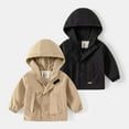 thumbnail image 4 of GYRATEDREAM Toddler Baby Boy Zip Up Hoodies Solid Color Casual Long Sleeve Hooded Sweatshirts Jacket Black for 2-9Y, 4 of 4