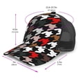 thumbnail image 2 of Disketp Houndstooth Green Red Print Trucker Hat Men Women - Mesh Baseball SnapBack Cap, 2 of 7