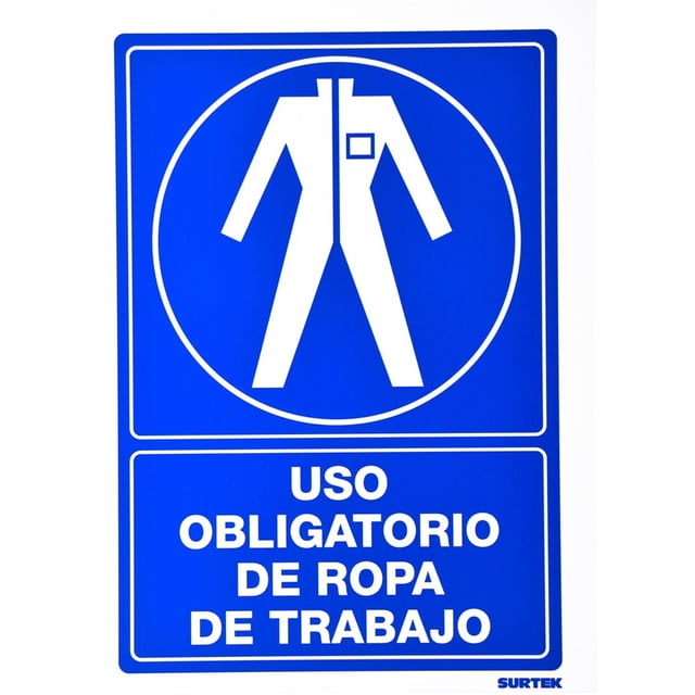 Letrero Uso Ropa De Trabajo Protección Civil 1 Pieza Surtek SES19