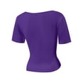 thumbnail image 5 of Women's Scoop Neck Short Sleeve Crop Tops Slim Fit T-Shirts, 5 of 5