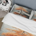 thumbnail image 4 of Designart "Orange And Grey Forest Autumn gracefulness II" Floral Bedding Covert Set - Forest Orange Landscapes Bed Set With 2 Shams, 4 of 6