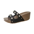 thumbnail image 2 of Norvail Womens Pearl Studded Thick Soled Wedge Sandals, Wide Foot Sandals for Women Dressy, Open Toe Slip On Platform Slides for Summer Beach Vacation Plus Size, 2 of 6