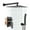 2-function 10" square showerhead, matte black, variant on 12 in Round Shower System, Matte Black Rainfall Shower Faucet Set Complete with Handheld Shower, Pressure Balance Valve, Tub Spout, Shower Valve Trim Kit for Bathroom