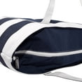 thumbnail image 5 of DALIX Premium Beach Bags Striped Navy Blue Zippered Tote Bag Monogrammed X, 5 of 8