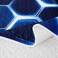 thumbnail image 5 of meiyoeat Gradient Gamepad Bed Spread Queen for Boys Gamers, Neon Honeycomb Red Blue Gaming Queen Coverlet Set, 3-Piece 1 Quilt and 2 Pillowcases, 5 of 7