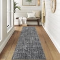 thumbnail image 3 of Washable Runner Rug 2x6 Modern Runner Solid Grey Runner Hallway Runner, Distressed Plain Rug, Low Pile Non Slip Soft Runner, Accent Rug for Kitchen, Entryway, Bedside, 3 of 9