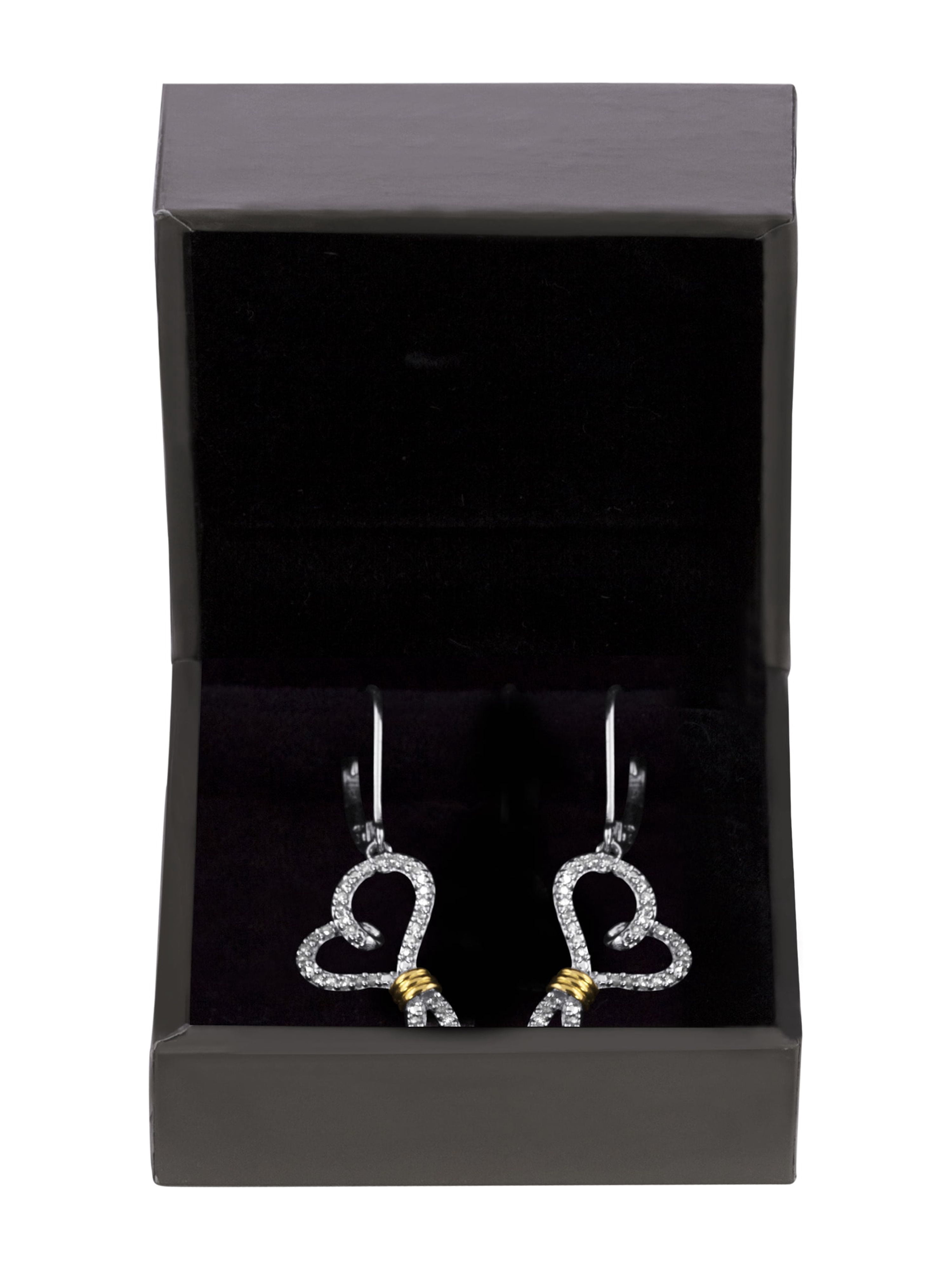 14kt Yellow Gold over Sterling Silver 1/4 Carat T.W. Diamond Earrings