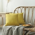thumbnail image 2 of Topchances 2Pcs Outdoor Water Repellent Throw Pillow Covers 18x18 Inch Decorative Cushion Pillowcases, Yellow, 2 of 11