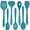 Blue, variant on Walchoice 7-Piece Silicone Cooking Utensils Set, Blue Kitchen Utensils, Non-stick Gadgets Tools Include Slotted Turner, Soup Ladle, Pasta Server