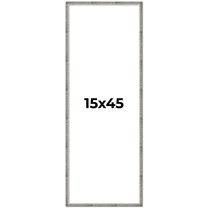 15x45 Frame Silver Grey Distressed Solid Wood Picture Frame | 0.75 Inch Moulding Width | Interior
