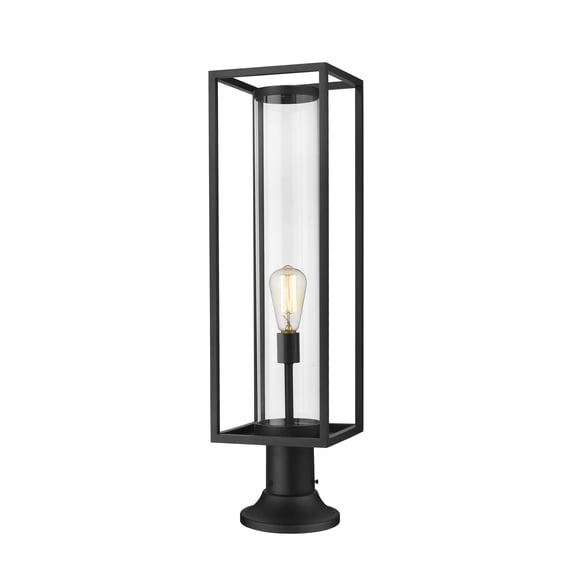 1 Light Outdoor Pier Mount Light In Restoration Style-29.75 Inches Tall And 8 Inches Wide Z-Lite 584Phbr-533Pm-Bk